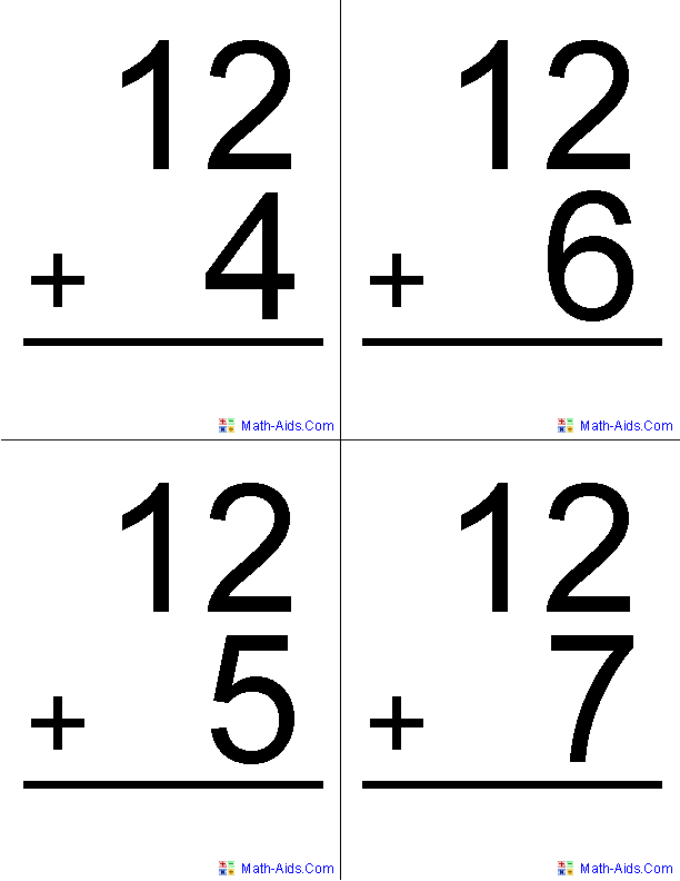 Printable Addition Flash Cards 0 10 Printable Word Searches