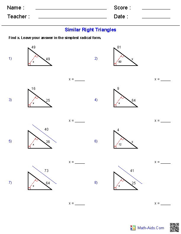 Similar Figures Worksheet Answer Key