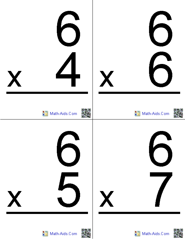 Times Tables Flash Cards