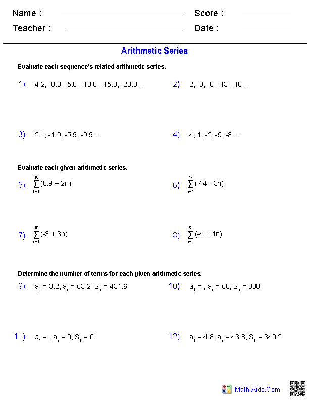 12 1 practice worksheet arithmetic sequences answers