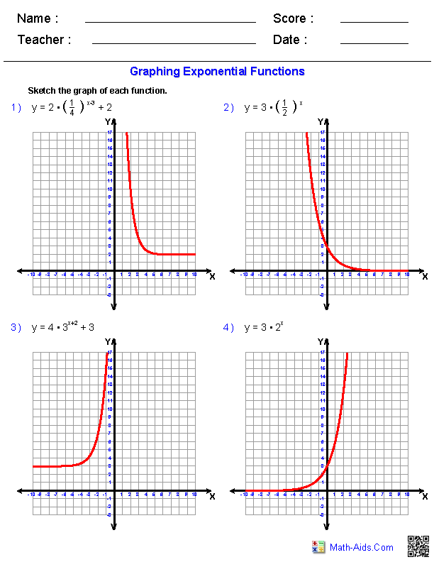 Exponents & Logs Algebra 2 Worksheets