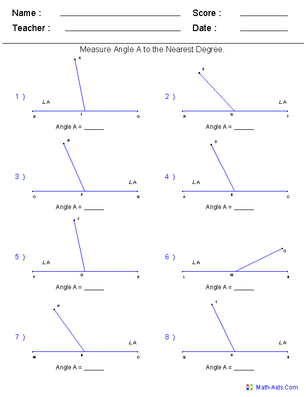 Angle measurement homework