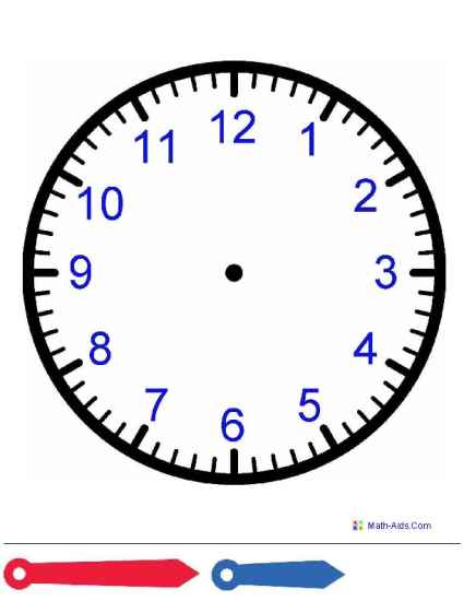 Clock Face with Hands Worksheets