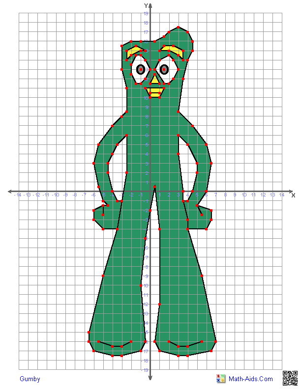 Graphing Worksheets | Four Quadrant Graphing Characters Worksheets
