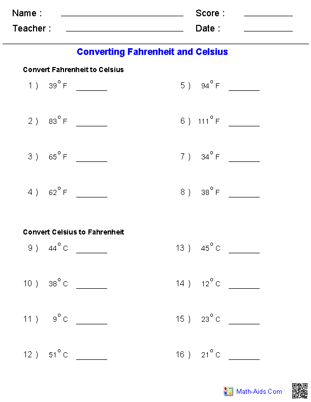 C To F Conversion Chart Pdf