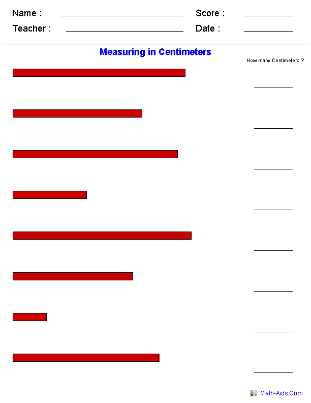 Measurement Worksheets | Dynamically Created Measurement Worksheets