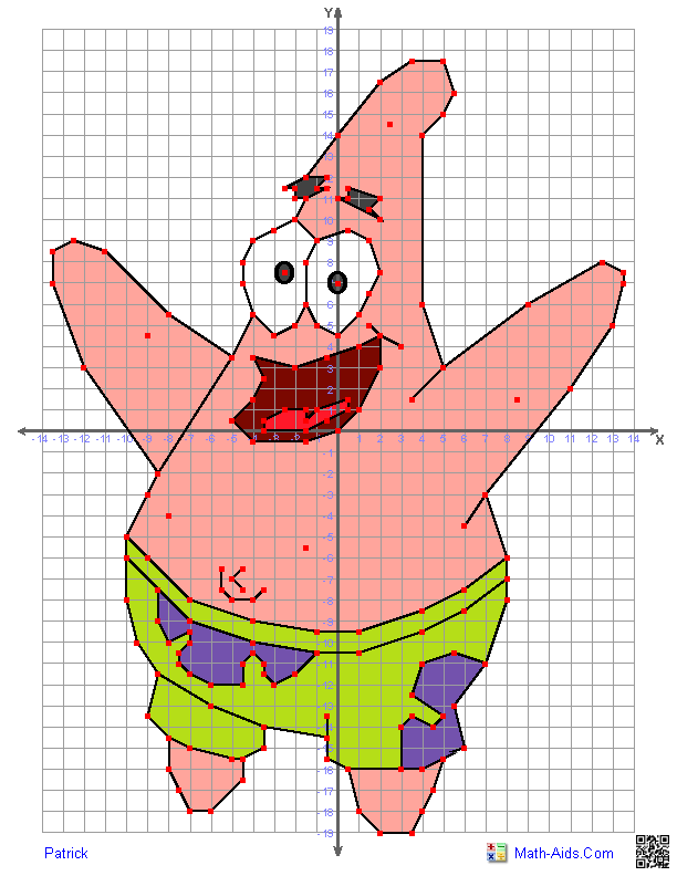 Graphing Worksheets | Four Quadrant Graphing Characters Worksheets