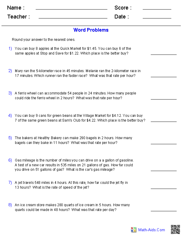 Percentage math problems worksheets