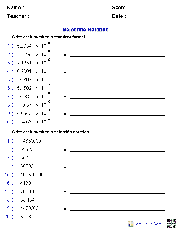 Algebra 1 Worksheets | Exponents Worksheets