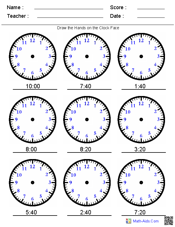 Worksheets Time worksheets Worksheets For Second for draw Time hands   Worksheets time Clock Grade: