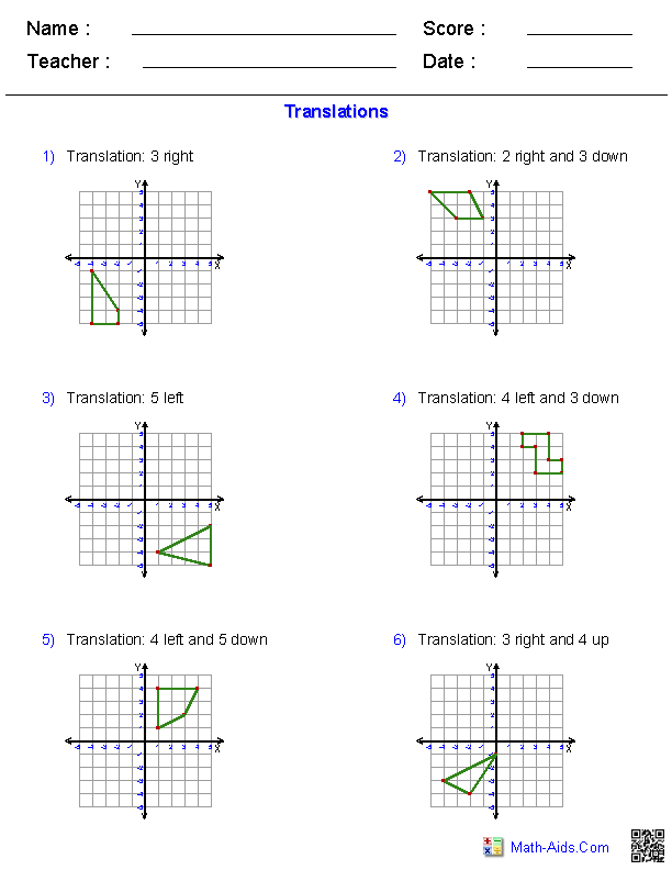 Geometry Transformations Worksheet Pdf