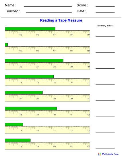 Measurement Worksheets