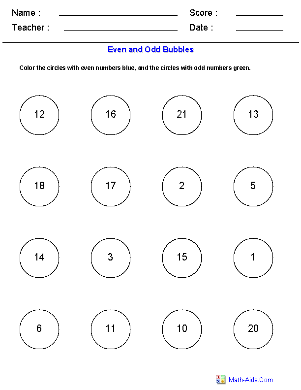 Even And Odd Numbers Chart For 2nd Grade