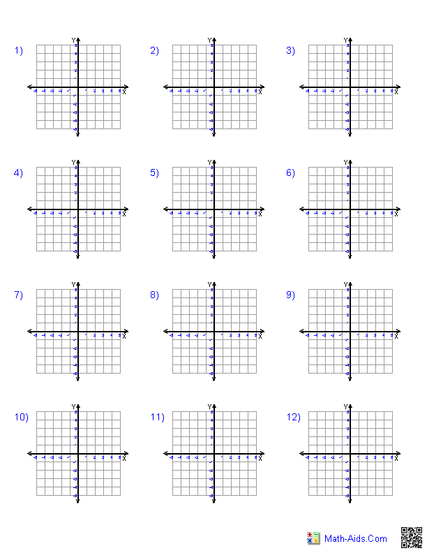 Four Quadrant Coordinate Graph Paper <i>x</i> = [-10,10]; <i>y</i