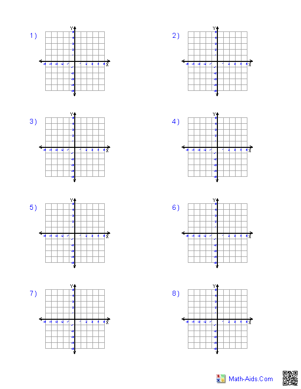 Four Quadrant 5x5 Grid Size Graph Paper
