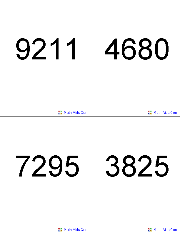 Numbers Flash Cards