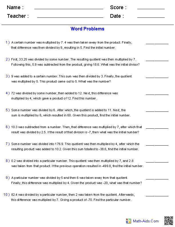 4th Grade Math Worksheets Word Problems - best worksheet