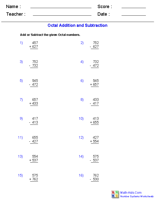 Base 5 Number System Chart