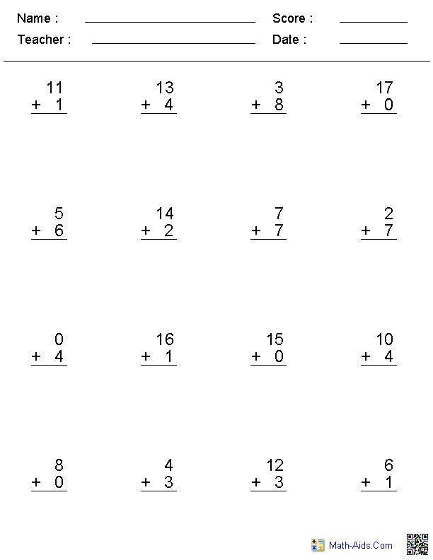 Adding Within A Sum Addition Worksheets
