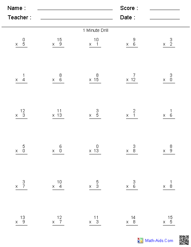 Multiplication for 3rd graders