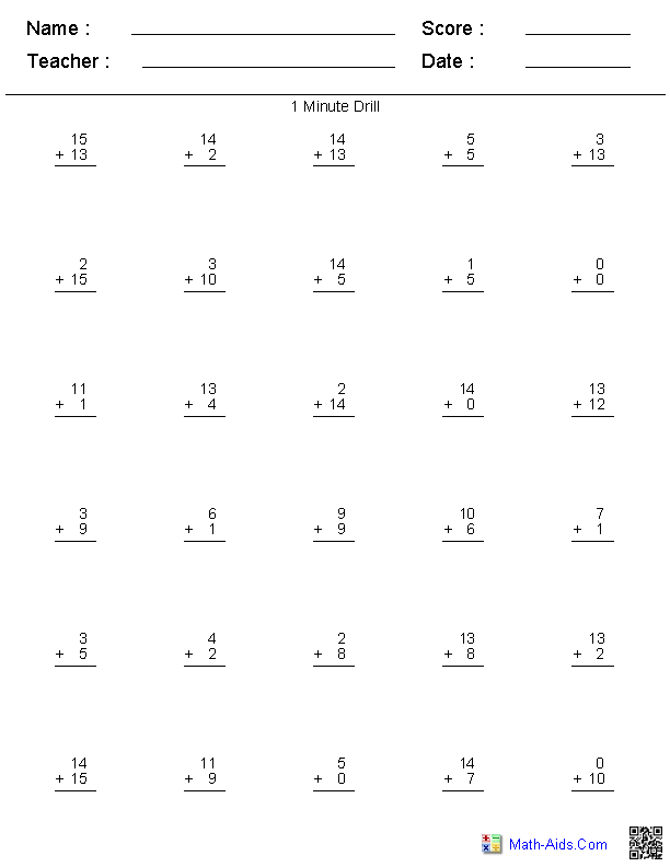 Advanced Subtraction Drills Subtraction Worksheets