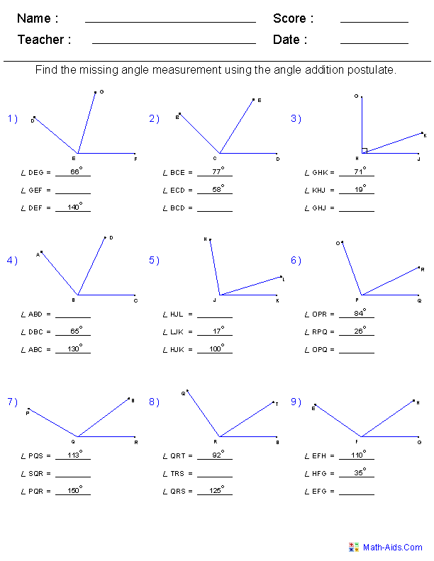 Complementary Supplementary And Vertical Angles Worksheet Kid 