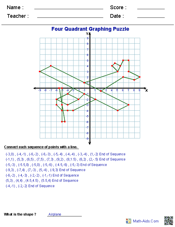 Geometry Worksheets | Coordinate Worksheets with Answer Keys