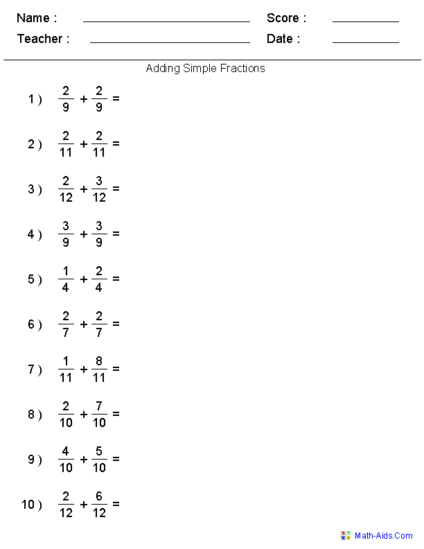 fractions worksheets printable fractions worksheets for teachers