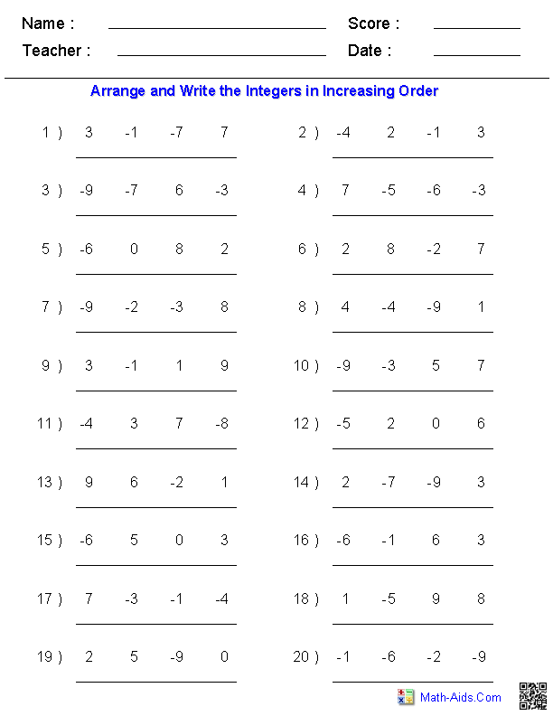 integers-worksheets-dynamically-created-integers-worksheets