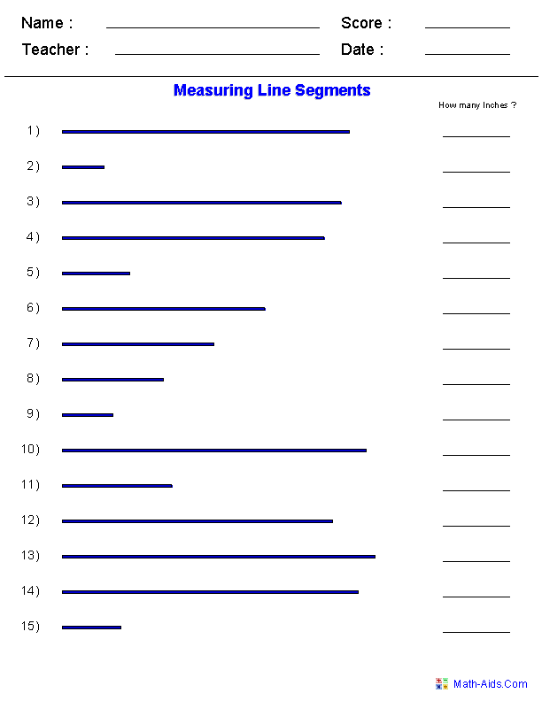 Measure Segments Geometry Worksheets