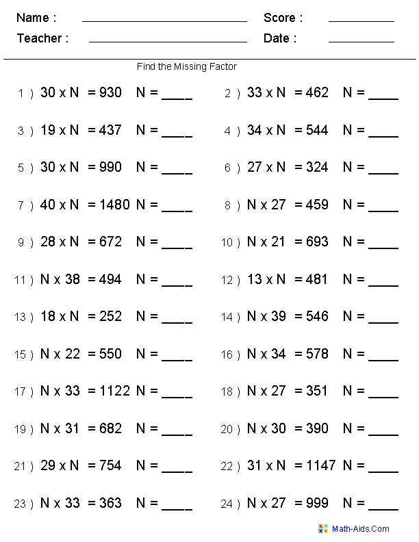 12th Grade Math Worksheets