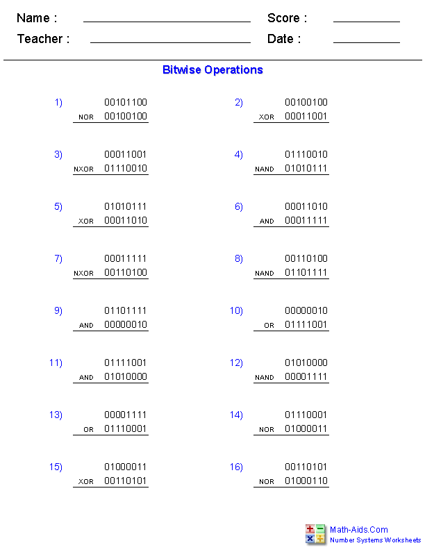 Base 5 Number System Chart