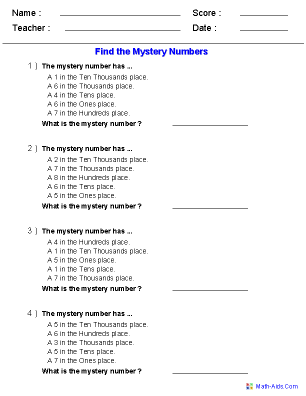 place value worksheets place value worksheets for practice