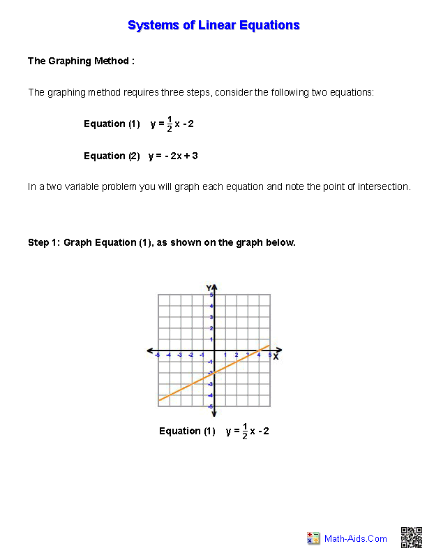 Pre Algebra Worksheets Systems Of Equations Worksheets