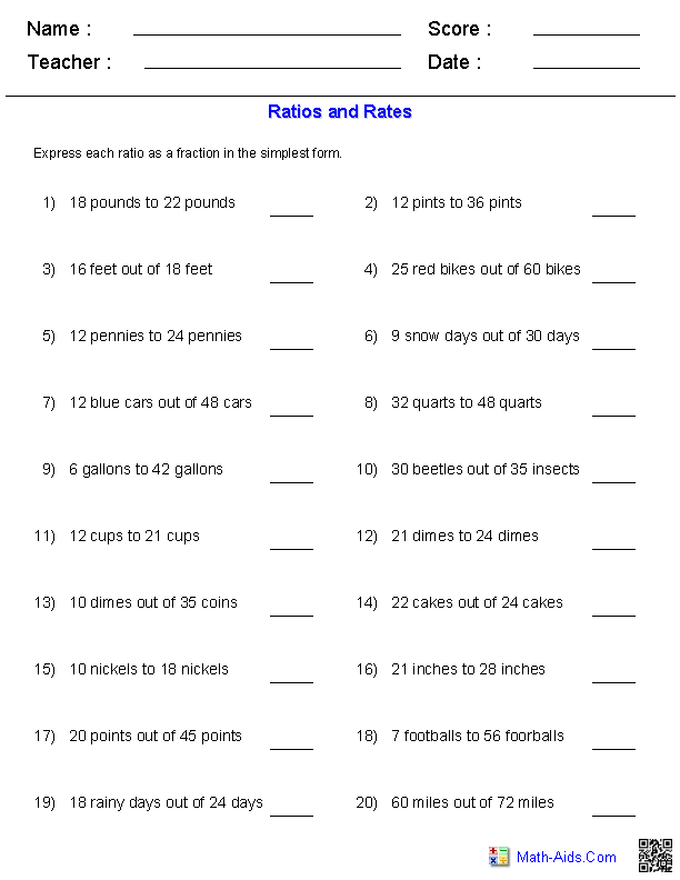 Printable Ratio And Proportion Worksheets For Grade 5 And 6 Math Printable Ratio And Proportion Worksheets For Grade 5 And 6 Math