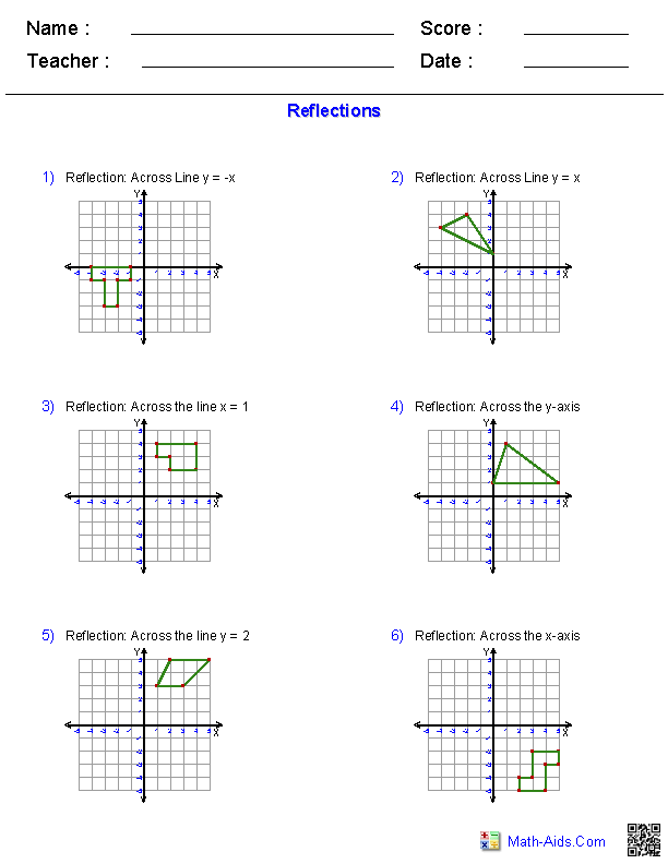 Geometry Worksheets | Transformations Worksheets